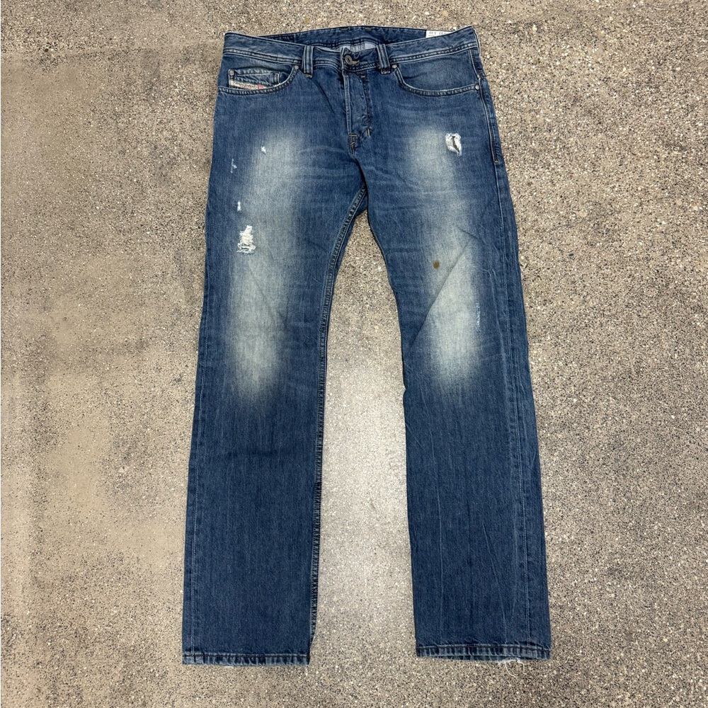 Diesel Saafado Men Jeans Regular Slim Straight Blue Size 33 (Fits 35x33) Italy - Picture 4 of 7